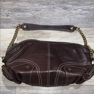 Vintage Dolce and Gabbana Elegant Brown Leather Shoulder Bag